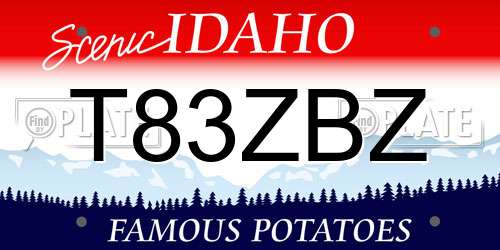 T83ZBZ Idaho License Plate