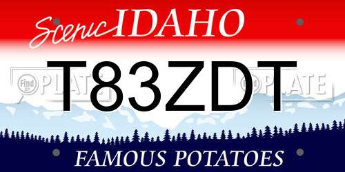 T83ZDT Idaho License Plate