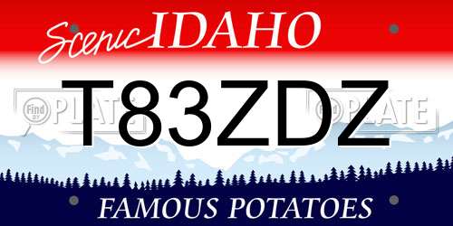 T83ZDZ Idaho License Plate