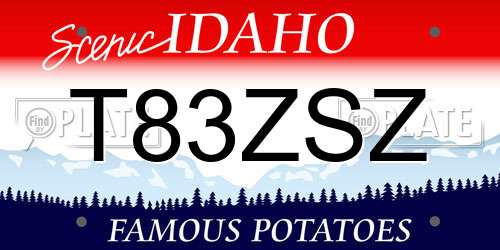 T83ZSZ Idaho License Plate