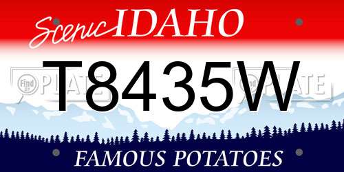 T8435W Idaho License Plate