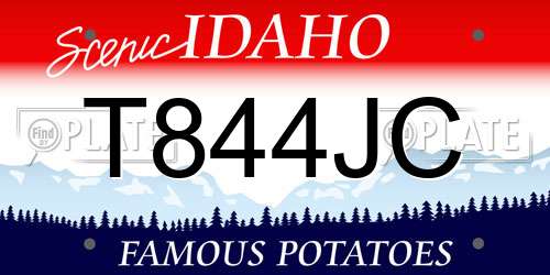 T844JC Idaho License Plate