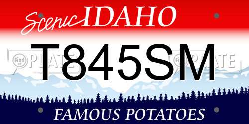 T845SM Idaho License Plate