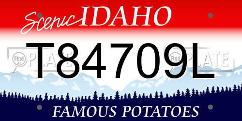 T84709L Idaho License Plate