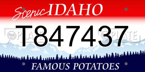 T847437 Idaho License Plate