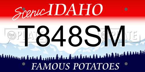 T848SM Idaho License Plate