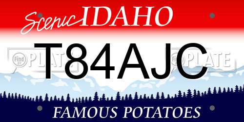 T84AJC Idaho License Plate