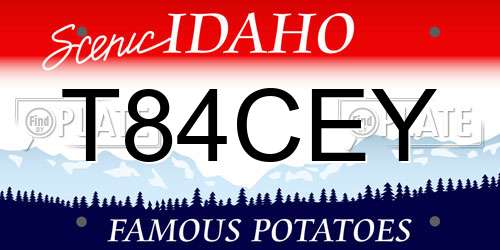 T84CEY Idaho License Plate