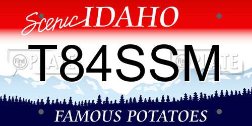 T84SSM Idaho License Plate