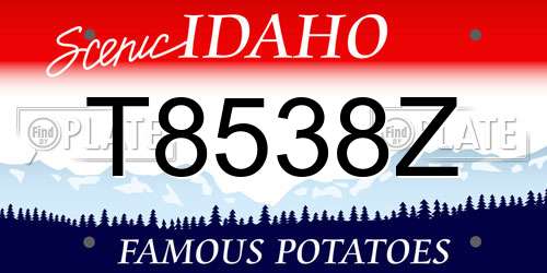 T8538Z Idaho License Plate