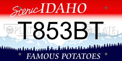T853BT Idaho License Plate