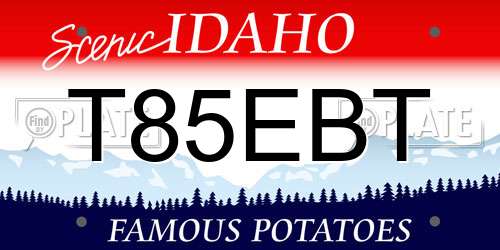 T85EBT Idaho License Plate