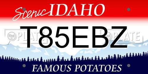 T85EBZ Idaho License Plate