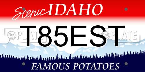 T85EST Idaho License Plate