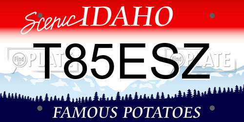T85ESZ Idaho License Plate