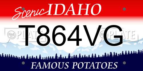 T864VG Idaho License Plate