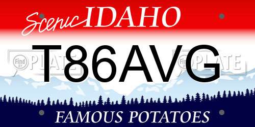 T86AVG Idaho License Plate