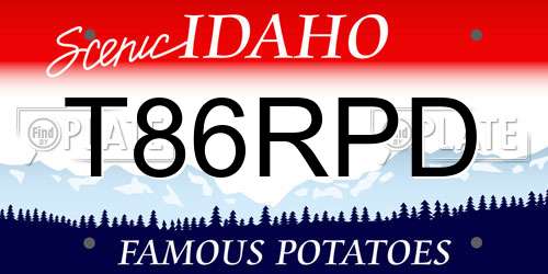 T86RPD Idaho License Plate
