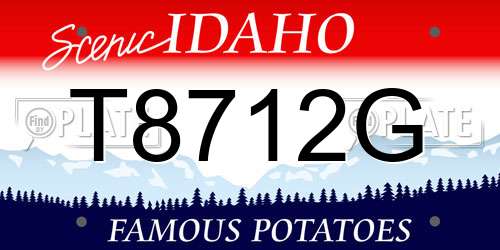 T8712G Idaho License Plate