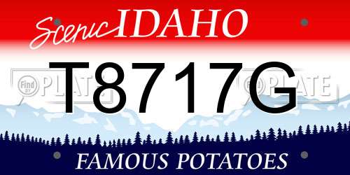 T8717G Idaho License Plate