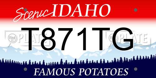 T871TG Idaho License Plate