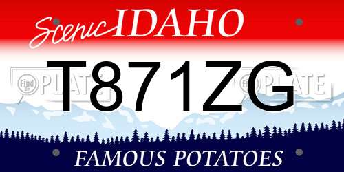 T871ZG Idaho License Plate