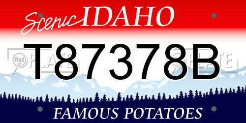 T87378B Idaho License Plate