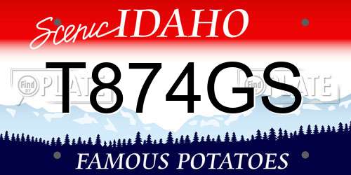T874GS Idaho License Plate