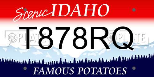 T878RQ Idaho License Plate