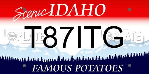 T87ITG Idaho License Plate