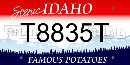 T8835T Idaho License Plate