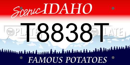 T8838T Idaho License Plate