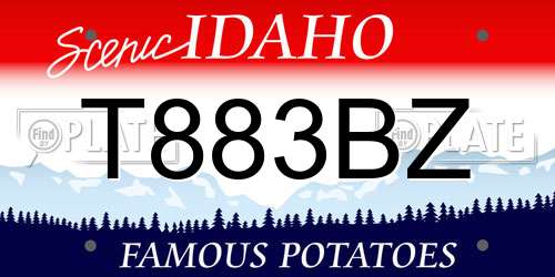 T883BZ Idaho License Plate