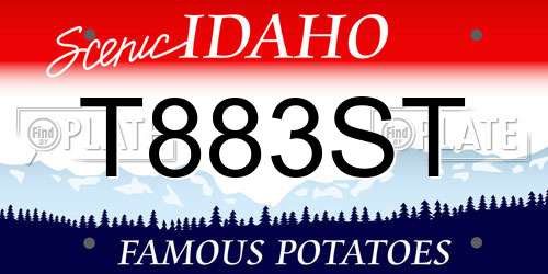 T883ST Idaho License Plate