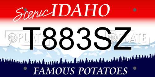 T883SZ Idaho License Plate