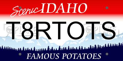 T8RTOTS Idaho License Plate