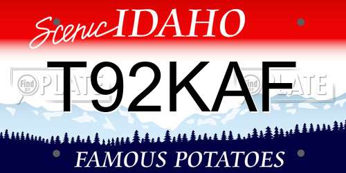 T92KAF Idaho License Plate