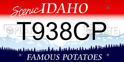 T938CP Idaho License Plate