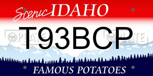 T93BCP Idaho License Plate