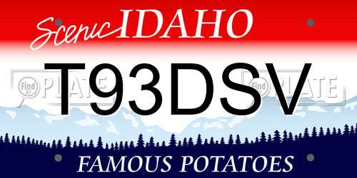 T93DSV Idaho License Plate