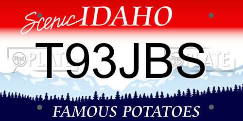 T93JBS Idaho License Plate