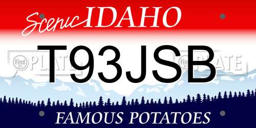 T93JSB Idaho License Plate