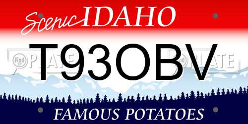 T93OBV Idaho License Plate