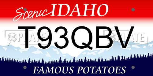 T93QBV Idaho License Plate