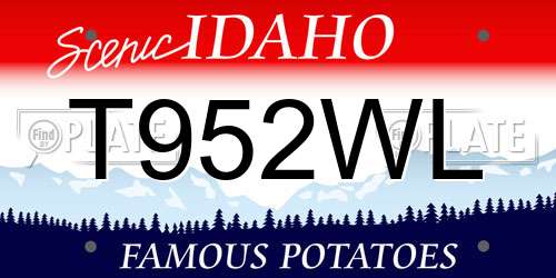 T952WL Idaho License Plate