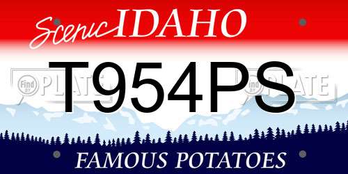 T954PS Idaho License Plate