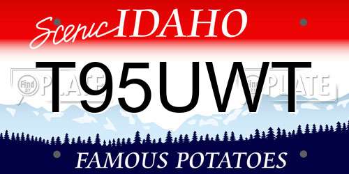 T95UWT Idaho License Plate