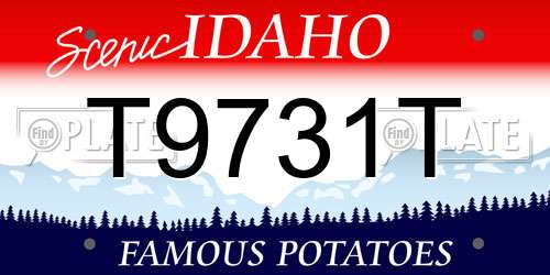 T9731T Idaho License Plate