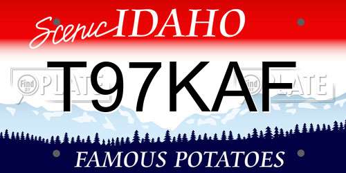 T97KAF Idaho License Plate