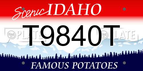 T9840T Idaho License Plate
